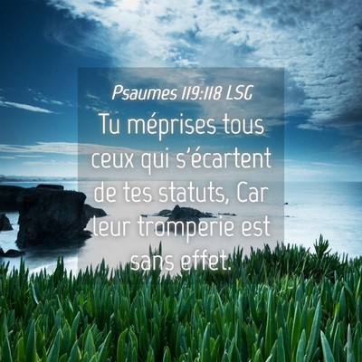 Picture 04 - Psaumes 119:118 LSG - Tu méprises tous ceux qui s'écartent de tes - Bible Verse Picture