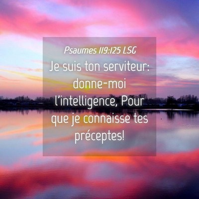 Picture 04 - Psaumes 119:125 LSG - Je suis ton serviteur: donne-moi l'intelligence, - Bible Verse Picture
