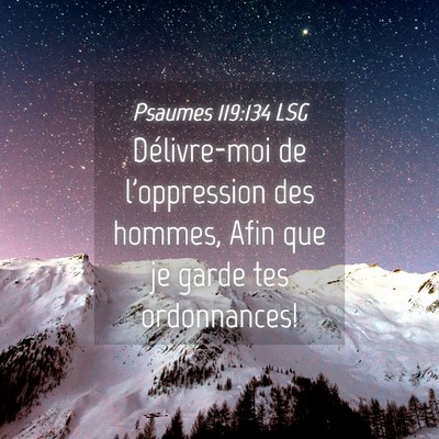 Picture 04 - Psaumes 119:134 LSG - Délivre-moi de l'oppression des hommes, Afin que - Bible Verse Picture
