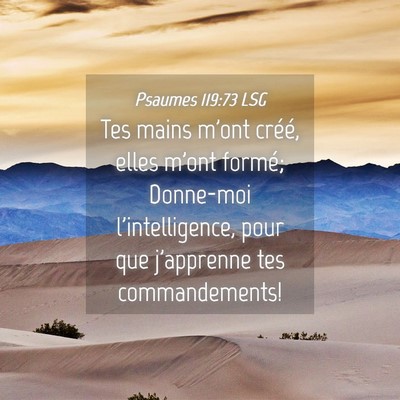 Picture 04 - Psaumes 119:73 LSG - Tes mains m'ont créé, elles m'ont formé; - Bible Verse Picture