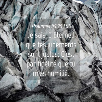 Picture 04 - Psaumes 119:75 LSG - Je sais, ô Eternel! que tes jugements sont - Bible Verse Picture