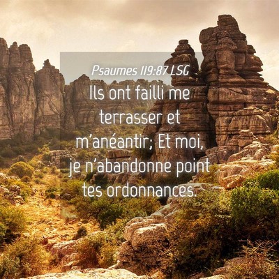 Picture 04 - Psaumes 119:87 LSG - Ils ont failli me terrasser et m'anéantir; Et - Bible Verse Picture