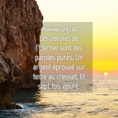 Picture 04 - Psaumes 12:6 LSG - Les paroles de l'Eternel sont des paroles pures, - Bible Verse Picture