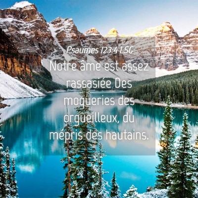 Picture 04 - Psaumes 123:4 LSG - Notre âme est assez rassasiée Des moqueries des - Bible Verse Picture