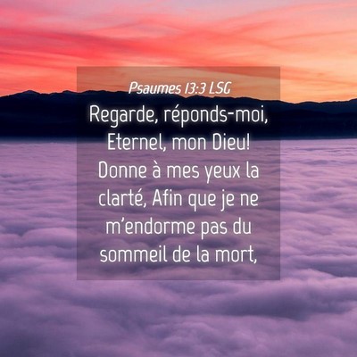 Picture 04 - Psaumes 13:3 LSG - Regarde, réponds-moi, Eternel, mon Dieu! Donne - Bible Verse Picture