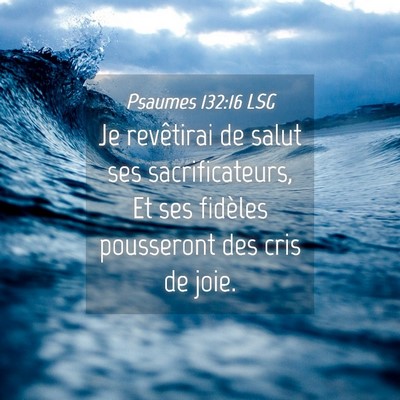 Picture 04 - Psaumes 132:16 LSG - Je revêtirai de salut ses sacrificateurs, Et ses - Bible Verse Picture