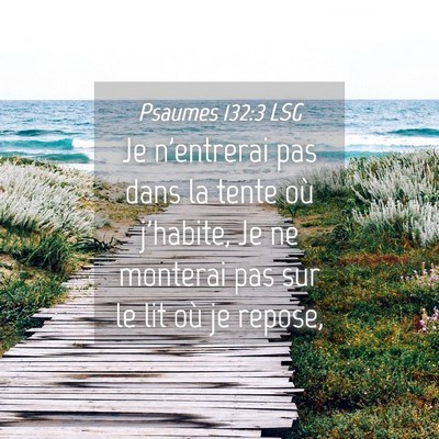 Picture 04 - Psaumes 132:3 LSG - Je n'entrerai pas dans la tente où j'habite, Je - Bible Verse Picture