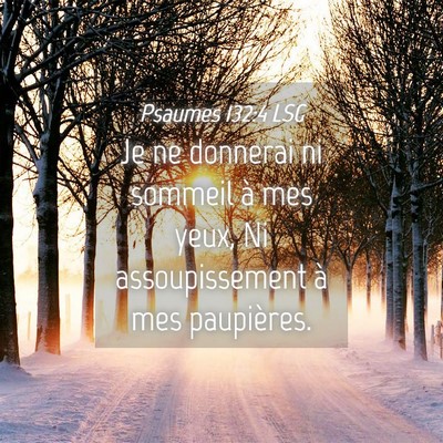 Picture 04 - Psaumes 132:4 LSG - Je ne donnerai ni sommeil à mes yeux, Ni - Bible Verse Picture