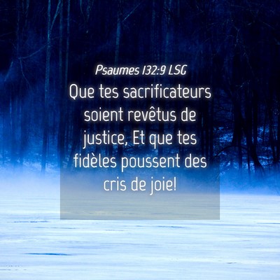 Picture 04 - Psaumes 132:9 LSG - Que tes sacrificateurs soient revêtus de - Bible Verse Picture
