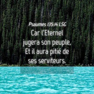 Picture 04 - Psaumes 135:14 LSG - Car l'Eternel jugera son peuple, Et il aura - Bible Verse Picture