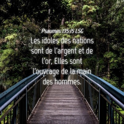Picture 04 - Psaumes 135:15 LSG - Les idoles des nations sont de l'argent et de - Bible Verse Picture