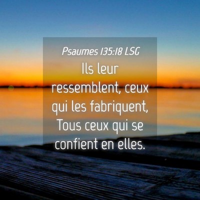 Picture 04 - Psaumes 135:18 LSG - Ils leur ressemblent, ceux qui les fabriquent, - Bible Verse Picture