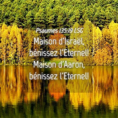 Picture 04 - Psaumes 135:19 LSG - Maison d'Israël, bénissez l'Eternel! Maison - Bible Verse Picture