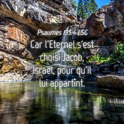 Picture 04 - Psaumes 135:4 LSG - Car l'Eternel s'est choisi Jacob, Israël, pour - Bible Verse Picture