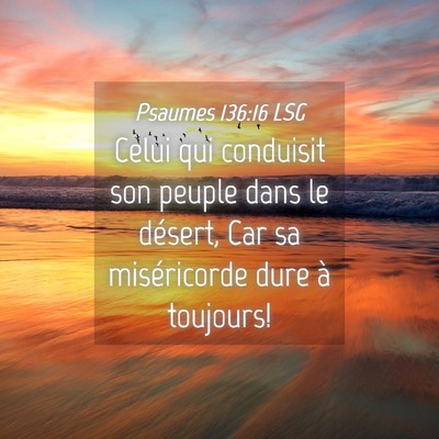 Picture 04 - Psaumes 136:16 LSG - Celui qui conduisit son peuple dans le désert, - Bible Verse Picture