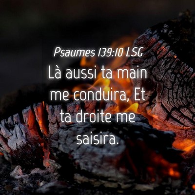Picture 04 - Psaumes 139:10 LSG - Là aussi ta main me conduira, Et ta droite me - Bible Verse Picture