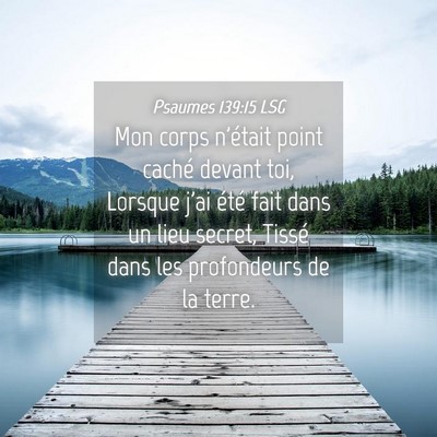 Picture 04 - Psaumes 139:15 LSG - Mon corps n'était point caché devant toi, - Bible Verse Picture