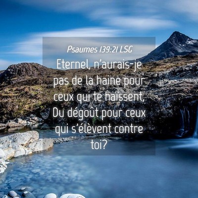 Picture 04 - Psaumes 139:21 LSG - Eternel, n'aurais-je pas de la haine pour ceux - Bible Verse Picture