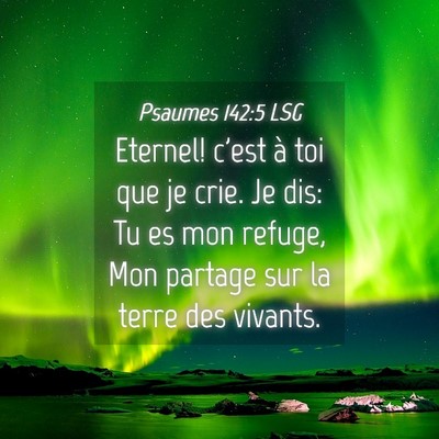 Picture 04 - Psaumes 142:5 LSG - Eternel! c'est à toi que je crie. Je dis: Tu es - Bible Verse Picture