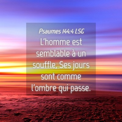 Picture 04 - Psaumes 144:4 LSG - L'homme est semblable à un souffle, Ses jours - Bible Verse Picture