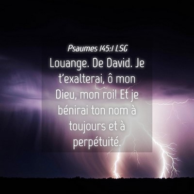 Picture 04 - Psaumes 145:1 LSG - Louange. De David. Je t'exalterai, ô mon Dieu, - Bible Verse Picture