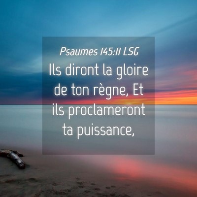 Picture 04 - Psaumes 145:11 LSG - Ils diront la gloire de ton règne, Et ils - Bible Verse Picture