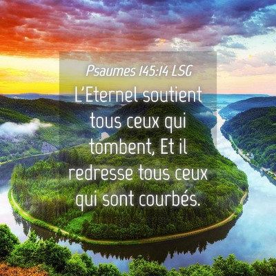 Picture 04 - Psaumes 145:14 LSG - L'Eternel soutient tous ceux qui tombent, Et il - Bible Verse Picture