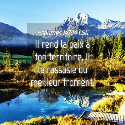 Picture 04 - Psaumes 147:14 LSG - Il rend la paix à ton territoire, Il te rassasie - Bible Verse Picture