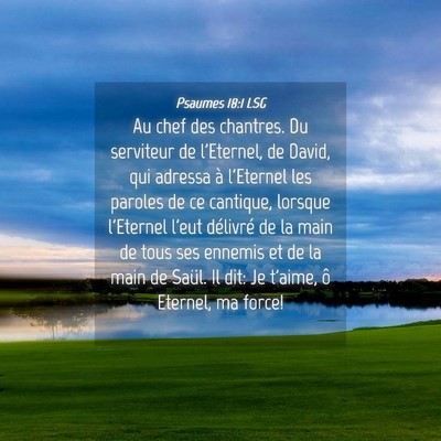 Picture 04 - Psaumes 18:1 LSG - Au chef des chantres. Du serviteur de l'Eternel, - Bible Verse Picture