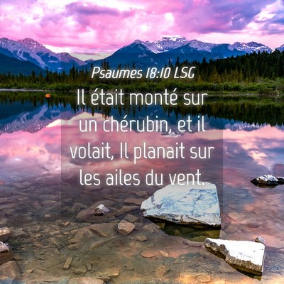 Picture 04 - Psaumes 18:10 LSG - Il était monté sur un chérubin, et il volait, - Bible Verse Picture