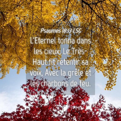 Picture 04 - Psaumes 18:13 LSG - L'Eternel tonna dans les cieux, Le Très-Haut fit - Bible Verse Picture