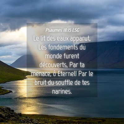 Picture 04 - Psaumes 18:15 LSG - Le lit des eaux apparut, Les fondements du monde - Bible Verse Picture