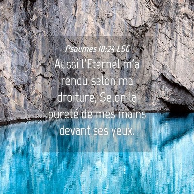 Picture 04 - Psaumes 18:24 LSG - Aussi l'Eternel m'a rendu selon ma droiture, - Bible Verse Picture
