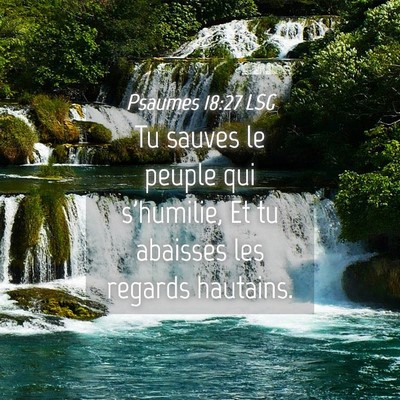 Picture 04 - Psaumes 18:27 LSG - Tu sauves le peuple qui s'humilie, Et tu abaisses - Bible Verse Picture