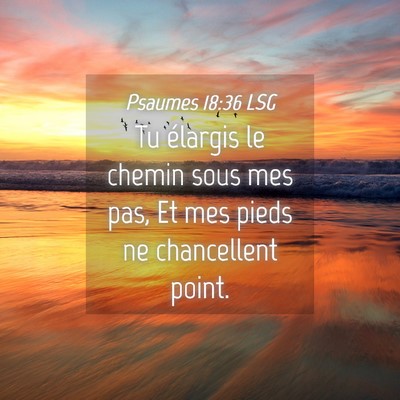 Picture 04 - Psaumes 18:36 LSG - Tu élargis le chemin sous mes pas, Et mes pieds - Bible Verse Picture