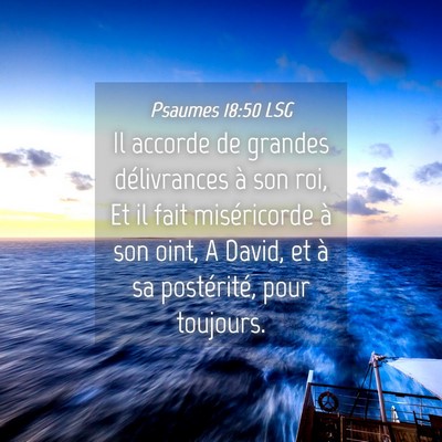 Picture 04 - Psaumes 18:50 LSG - Il accorde de grandes délivrances à son roi, Et - Bible Verse Picture