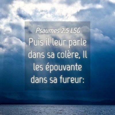 Picture 04 - Psaumes 2:5 LSG - Puis il leur parle dans sa colère, Il les - Bible Verse Picture