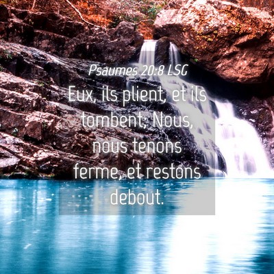 Picture 04 - Psaumes 20:8 LSG - Eux, ils plient, et ils tombent; Nous, nous - Bible Verse Picture
