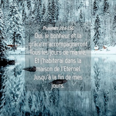 Picture 04 - Psaumes 23:6 LSG - Oui, le bonheur et la grâce m'accompagneront - Bible Verse Picture