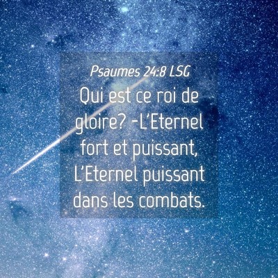 Picture 04 - Psaumes 24:8 LSG - Qui est ce roi de gloire? -L'Eternel fort et - Bible Verse Picture