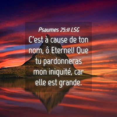 Picture 04 - Psaumes 25:11 LSG - C'est à cause de ton nom, ô Eternel! Que tu - Bible Verse Picture