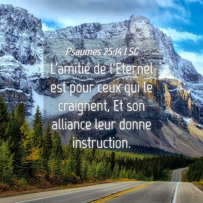Picture 04 - Psaumes 25:14 LSG - L'amitié de l'Eternel est pour ceux qui le - Bible Verse Picture