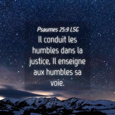 Picture 04 - Psaumes 25:9 LSG - Il conduit les humbles dans la justice, Il - Bible Verse Picture