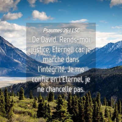 Picture 04 - Psaumes 26:1 LSG - De David. Rends-moi justice, Eternel! car je - Bible Verse Picture