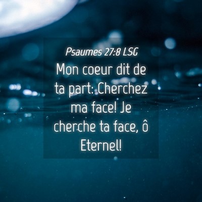 Picture 04 - Psaumes 27:8 LSG - Mon coeur dit de ta part: Cherchez ma face! Je - Bible Verse Picture