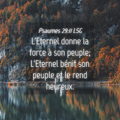 Picture 04 - Psaumes 29:11 LSG - L'Eternel donne la force à son peuple; L'Eternel - Bible Verse Picture
