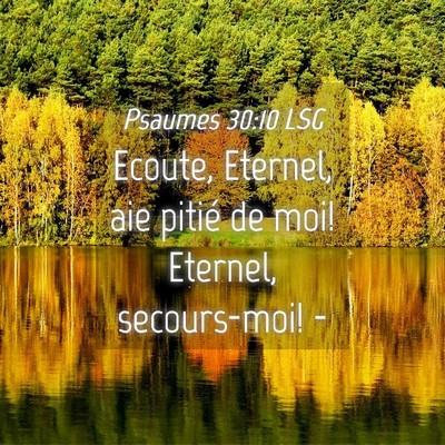 Picture 04 - Psaumes 30:10 LSG - Ecoute, Eternel, aie pitié de moi! Eternel, - Bible Verse Picture