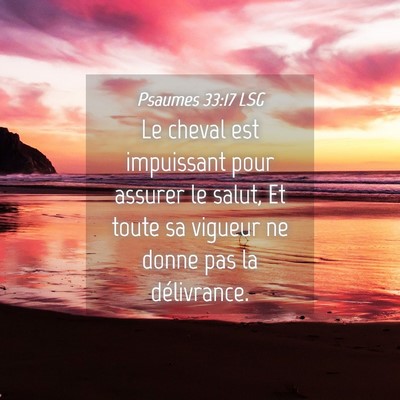 Picture 04 - Psaumes 33:17 LSG - Le cheval est impuissant pour assurer le salut, - Bible Verse Picture