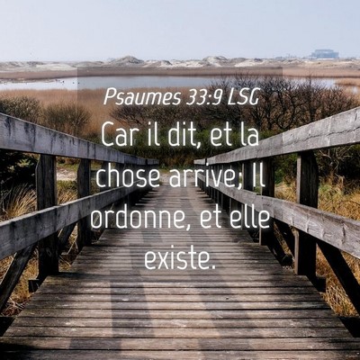 Picture 04 - Psaumes 33:9 LSG - Car il dit, et la chose arrive; Il ordonne, et - Bible Verse Picture