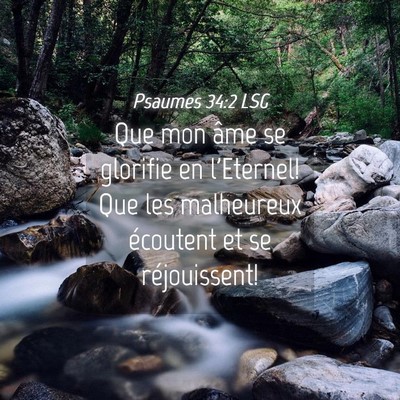 Picture 04 - Psaumes 34:2 LSG - Que mon âme se glorifie en l'Eternel! Que les - Bible Verse Picture